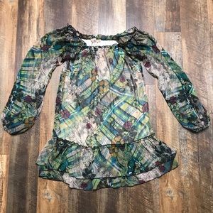 America Rag off the shoulder sheer lined Tunic XS